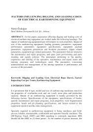 İlanlarına tekrar göz atmak istiyor musun? Pdf Factors Influencing Digging And Loading Costs Of Electrical Earthmoving Equipment