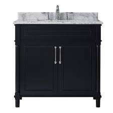 Black marble top bathroom vanity. Home Decorators Collection Aberdeen 36 In W X 22 In D Vanity In Black With Carrara Marble Top With White Sink Aberdeen 36b The Home Depot