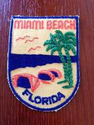 miami beach florida vintage travel patch ステッカー ワッペン 刺繍