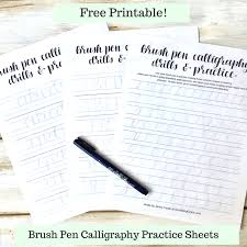 Brush Pen Calligraphy Basics Plus Free Printable Practice Sheets Scribbling Grace Brush Lettering Practice Brush Pen Calligraphy Hand Lettering Practice Sheets