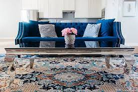 Living Room Blue Velvet Sofa Black Glass Top Coffee Table White Kitchen Living Room Update Blue Living Room Room Update