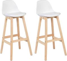 The most common kitchen bar stools material is metal. Breakfast Kitchen Counter Chairs Bar Stools Set Of 2 White Woltu Eu