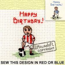 Beads, treasures, perforated paper, floss, needles, magnet, chart and instructions. Football Cross Stitch Card Kit From Mouseloft Craft Products