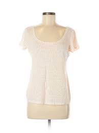 Details About Ann Taylor Loft Women White Short Sleeve T Shirt Med