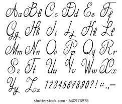 Calligraphy is an ancient writing technique using flat edged pens to create artistic lettering using thick and thin lines depending on the direction of the . Calligraphic Font Numbers Calligraphic Alphabet Vector Stock Vector Royalty Free 640978978