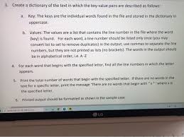 Enter up to 7 letters:aer >>>'ae', 'ar', 'are', 'ea', 'ear', 'er', 'era', 're'. Solved Problem 1 25 Pts Dictionary Set Punctuation At Chegg Com