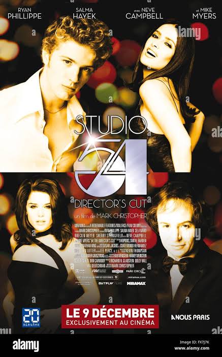 54 Year : 1998 USA Director : Mark Christopher Ryan Philippe, Salma Hayek,  Neve Campbell, Mike Myers Movie poster Stock Photo - Alamy