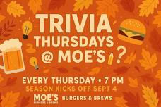 Trivia Thursdays at Moe’s Burgers & Brews
