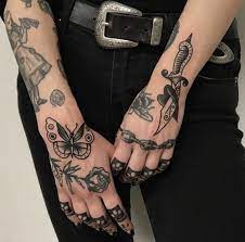 Maybe you would like to learn more about one of these? Black Traditional Tattoos On The Both Hands Tattoogrid Net