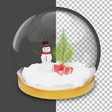 3d Snow Globe With Snowman And Christmas Tree Inside Snow Globes Snowman Christmas Tree Christmas Tree
