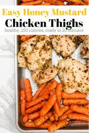 Easy Honey Mustard Chicken Slender Kitchen Recipe Clean Dinner Recipes Mustard Chicken Thighs Honey Mustard Chicken Thighs