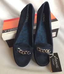 vionic chill mesa navy loafer chain accent new w box