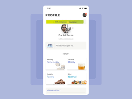 Health App Profile Screen Health App Health Medical History