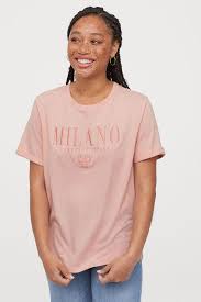 T Shirt With Motif Light Pink Milano Ladies H M Us Oversized Graphic Tee T Shirts For Women Shirts