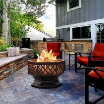 The complete 360° view of the fire bowl provides warmth and light for a whole company of friends. Indoor Outdoor Fireplaces Fire Pits Wayfair