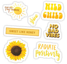 Yellow Sun Pack Sticker By Sifasunny Kartu Kertas Seni Buku Stiker