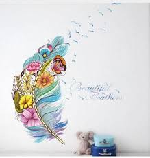 Feather Butterfly Birds Flowers Seagulls Wall Sticker Wall Etsy In 2020 Flower Wall Stickers Sticker Wall Art Wall Stickers Living Room