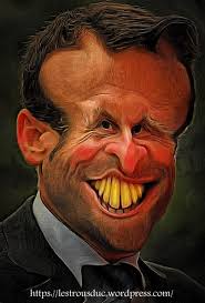 Resultado de imagem para caricature de macron tete a claques