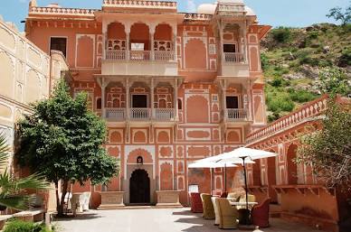 Anokhi Museum's quiet heritage haveli courtyard., AI generated