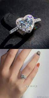 Romantic Love Heart Zircon Wedding Jewelry Silver Diamond Ring Only 29 99 Atwish Com Silver Wedding Jewelry Silver Diamond Ring Wedding Jewelry