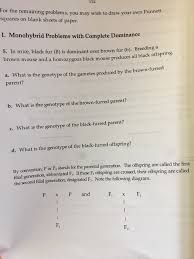 Is a practice problem worksheet for monohybrid, or one factor, genetics prob… june 19, 2021 152 Or The Remaining Problems You May Wish To Draw Chegg Com