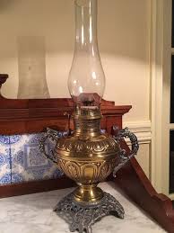 Bradley And Hubbard B H Company The B H Table Lamp Fully Embossed Brass Finish With Decorative Arms And Cast Base Kerosene And Oil Lamp Lantern 2019