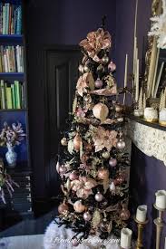 Pink And Gold Christmas Tree Decor On A Black Tree Plus 39 Bloggers Christmas Trees