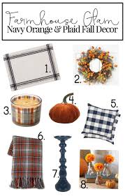 Fall Decor Trends Navy Orange Plaid Embellish Ology Orange Fall Decor Farmhouse Fall Decor Fall Halloween Decor