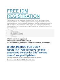 Register your internet download manager free forever with step by step detailed methods. Free Idm Registration Microsoft Windows Windows 8 1