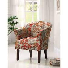 Belleze accent club chair with ottoman modern stylish round arms curved back french print script linen fabric, black pattern. Coaster Furniture Red Flower Print Upholstered Accent Chair 460407 Bellacor