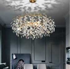 Golden Branch Crystal Chandelier Living Room Boutique Hotel Lighting Light Lamp Ebay Crystal Chandelier Lighting Crystal Chandelier Chandelier Lighting