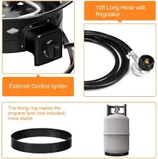 Top 10 gas fire pits. Amazon Com Giantex Firebowl Outdoor Portable Propane Gas Fire Pit 19 Inch Diameter 58 000btu W Cover Carry Kit Lava Rock Stone And Tank Stabilizer Ring Black Patio Lawn Garden