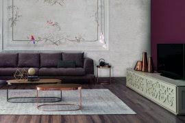 Log coffee table in stone bronze structure. Tonin Casa Coffee Tables Ultra Modern