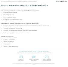 Feb 18, 2020 · 100 trivia questions only geniuses will get right by paul paquet, reader's digest canada, and meghan jones, rd.com updated: Mexico S Independence Day Quiz Worksheet For Kids Study Com