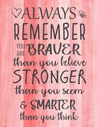 Be stronger than your excuses hand lettering. Always Remember You Are Braver Than You Believe Stronger Than You Seem Smarter Thank You Think Inspirational Journal Notebook To Write In For Journals Notebooks For Women