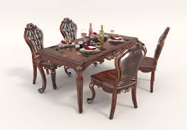 Most euro style furniture can be assembled in under fifteen minutes. European Style Dinning Table Chair Set 2 By Nhattuankts 3docean