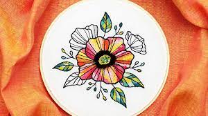 A simple summer wildflower embroidery hoop. 20 Floral Embroidery Patterns