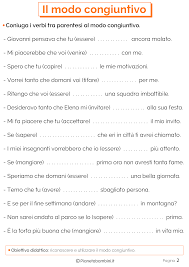 Il Modo Congiuntivo Esercizi Per La Scuola Primaria Lezioni Di Grammatica Attivita Di Grammatica Scuola