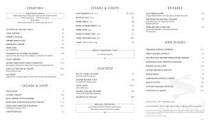 Del Frisco S Double Eagle Steak House Menu In Dallas Texas