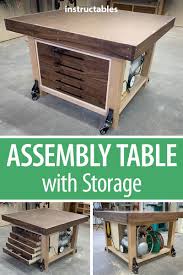 Assembly Table With Storage Assembly Table Woodworking Plans Woodworking