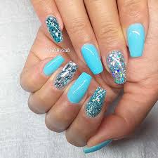 Light blue and silver nails. Baby Blue With Glitter Nails Novocom Top