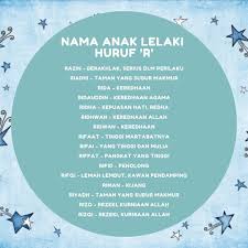 Mungkin ramai yang sedang dalam dilema mencari nama terbaik untuk anak yang bakal dilahirkan kerana menyedari nama yang diberikan kepada seseorang bayi mencerminkan betapa ibu bapa menyayangi anaknya. Nama Anak Lelaki Huruf R Moden Bermakna Dalam Islam