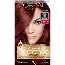 L Oreal Paris Superior Preference Fade Defying Shine Permanent Hair Color 4r Dark Auburn 1 Kit Walmart Com Hair Color Luminous Hair Color Permanent Hair Color