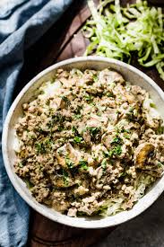 Add soup and then fill empty can with water and add, mix well and bring to a boil. Low Carb Beef Stroganoff Ground Beef Stroganoff Low Carb Maven