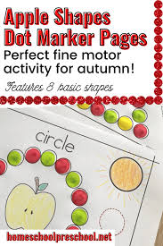 Free printable activity perfect for preschool and kindergarten. Free Dot Marker Shapes Apple Printable Worksheets