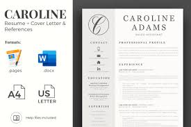 Assist customers in any questions or makeup needs. Creative Resume Cv Template For Microsoft Word Pages Resume Design Cover Letter References In Resume Templates On Yellow Images Creative Store