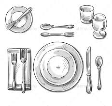 But if you include the. Table Setting Table Sketch Plate Drawing Vector Sketch