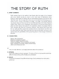 The Story of Ruth: A. Brief Summary