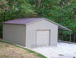 This Structure Shows An Enclosed Garage With A Drive Thru Carport 4847 Metal Garage Buildings Backyard Structures Metal Garages