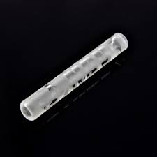 Navy Sandblasted Frosted Glass Chillum Pipe
